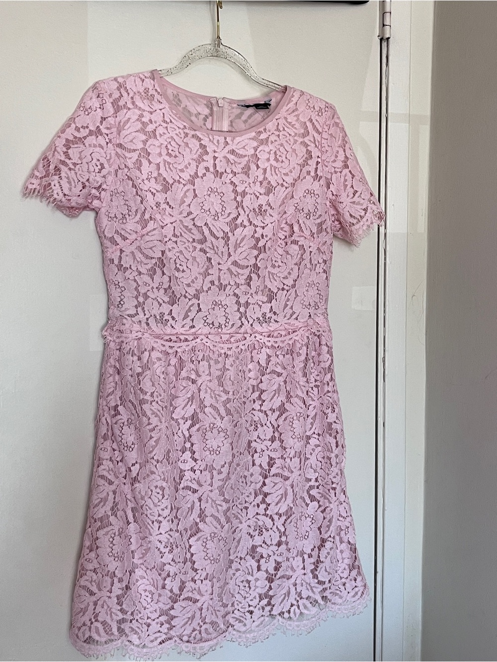 Valentino Pink Lace Mini Dress